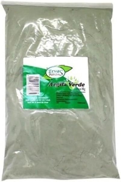 Argila Verde 100% Pura Ervas e Raízes