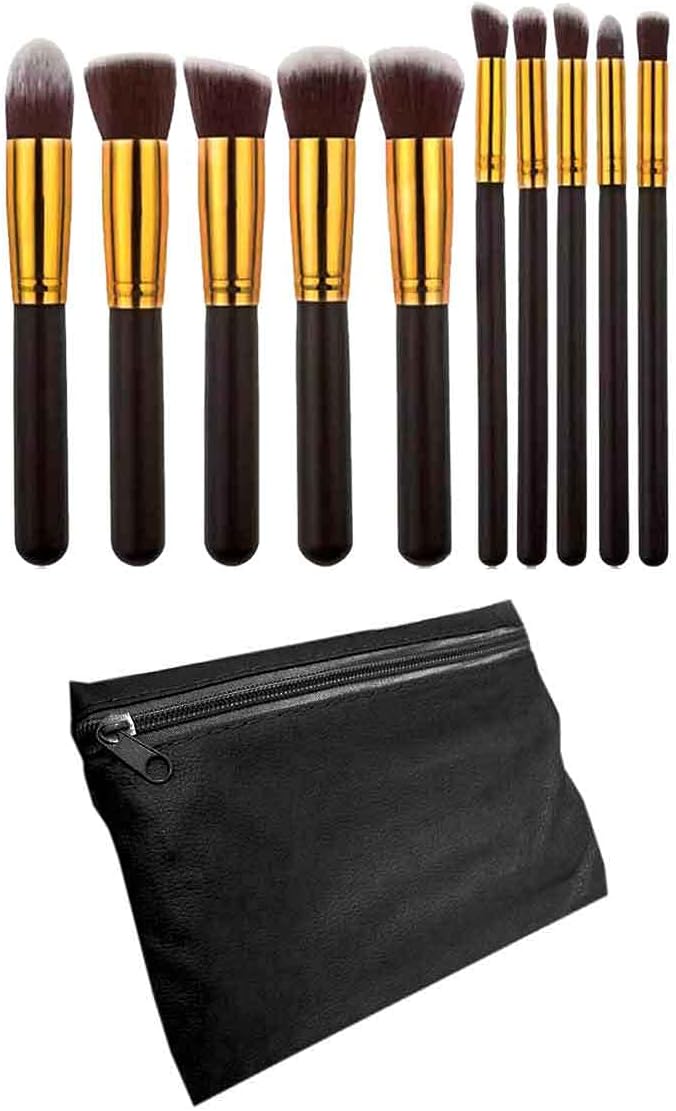 Kit 10 Pincéis Maquiagem Kabuki