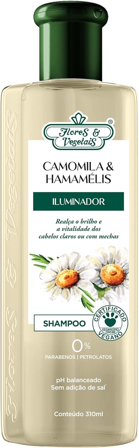 Shampoo Camomila & Hamamélis Flores & Vegetais